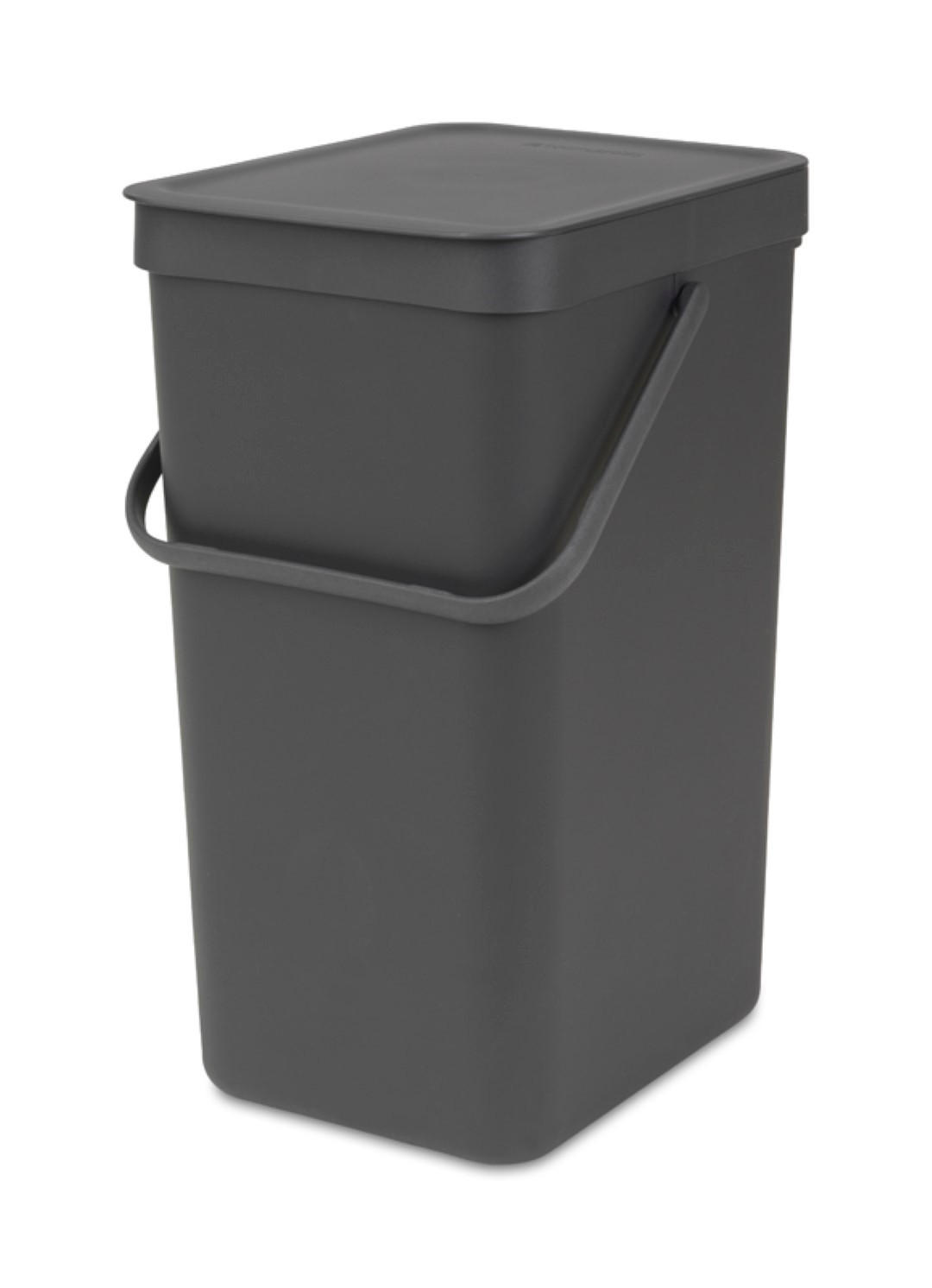 MÜLLEIMER Mit Stay Open Deckel 16 Liter 40 x 27,9 x 22 cm Kunststoff Dunkelgrau - Grau, Kunststoff (27.9/40/22cm) - PROREGAL