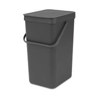 MÜLLEIMER Mit Stay Open Deckel 16 Liter 40 x 27,9 x 22 cm Kunststoff Dunkelgrau - Grau, Kunststoff (27.9/40/22cm) - PROREGAL