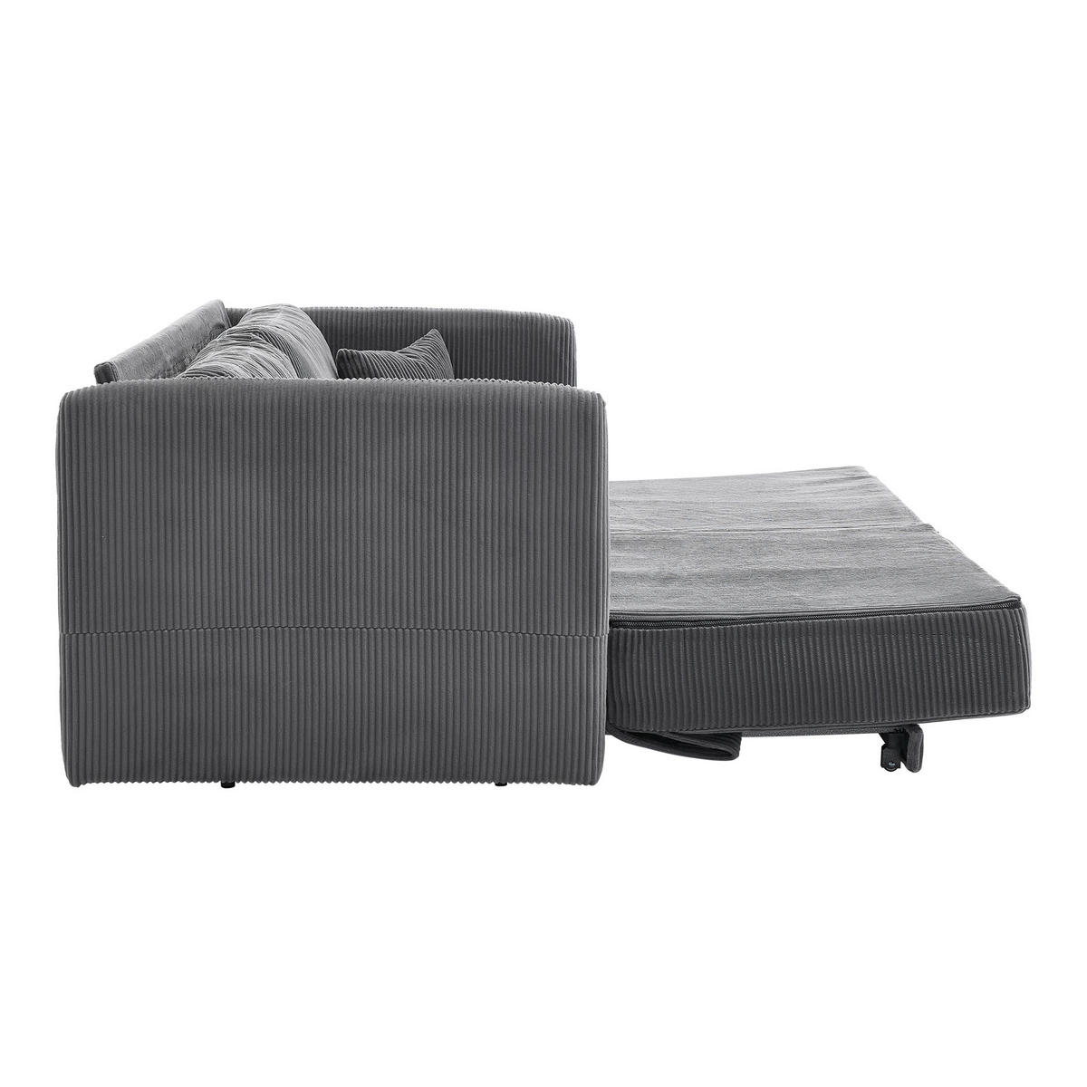SCHLAFSOFA DE-35218 multifunktional umwandelbar Grau - Grau, Textil (88/84/182cm) - ComfortXL