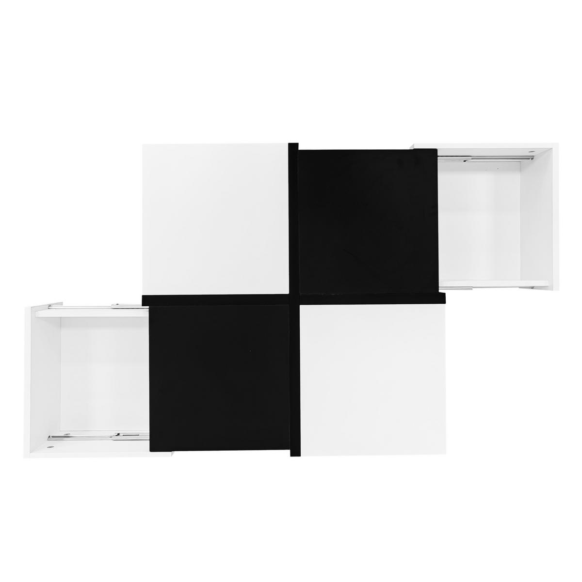 COUCHTISCH 70/70/35.5 cm Schwarz und Weiß aus Spanplatte mit 2 Schubladen - Schwarz, Holzwerkstoff (70/70/35.5cm) - OKMYHOME