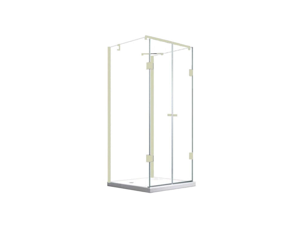 DUSCHKABINE Emma 100x100x100 x195 cm U-Form Weiß - Weiß, Glas (100/100/195cm) -  Glaswerk Westfalen