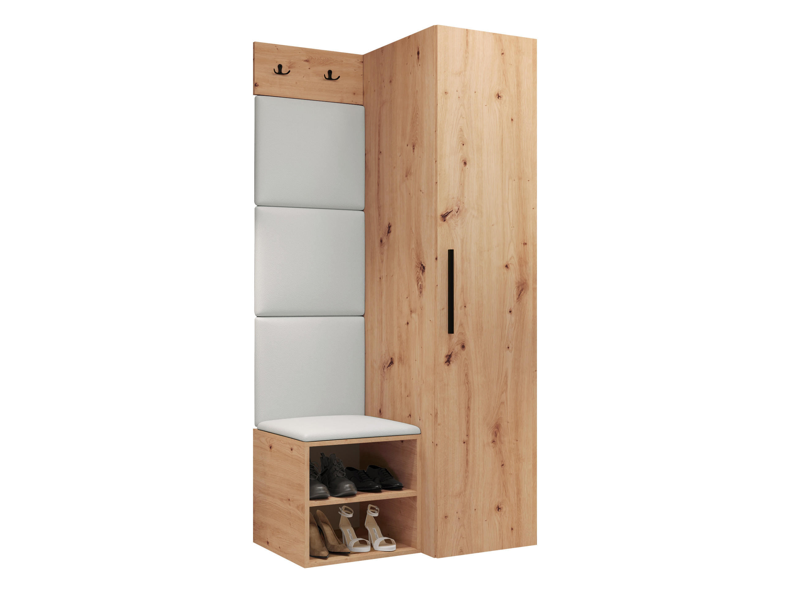 GARDEROBEN-SET Medi III - Schwarz/Weiß, Holzwerkstoff/Kunststoff (40/191/50cm) - MIRJAN24