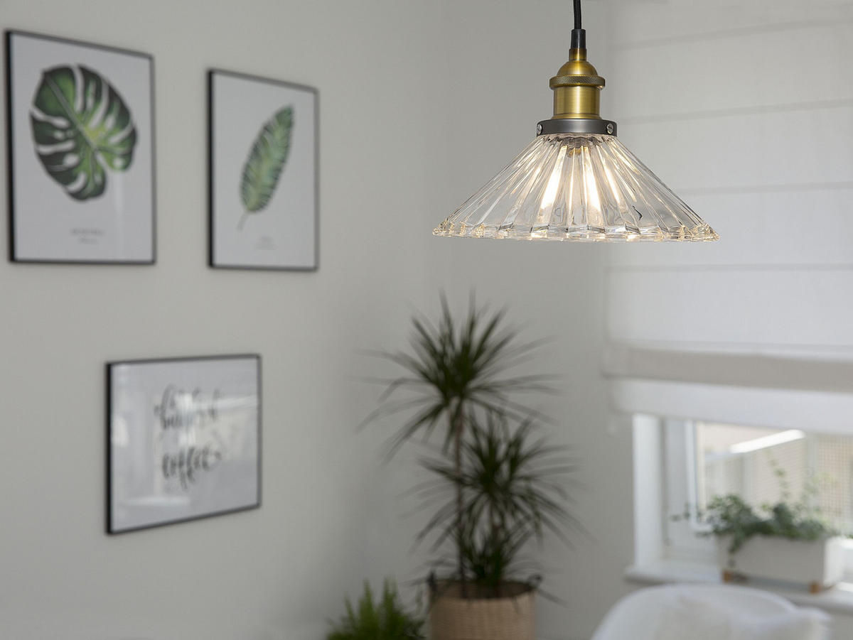 HÄNGELEUCHTE Colorado 25/25/96 cm - Transparent, Glas (25/25/96cm) - Beliani