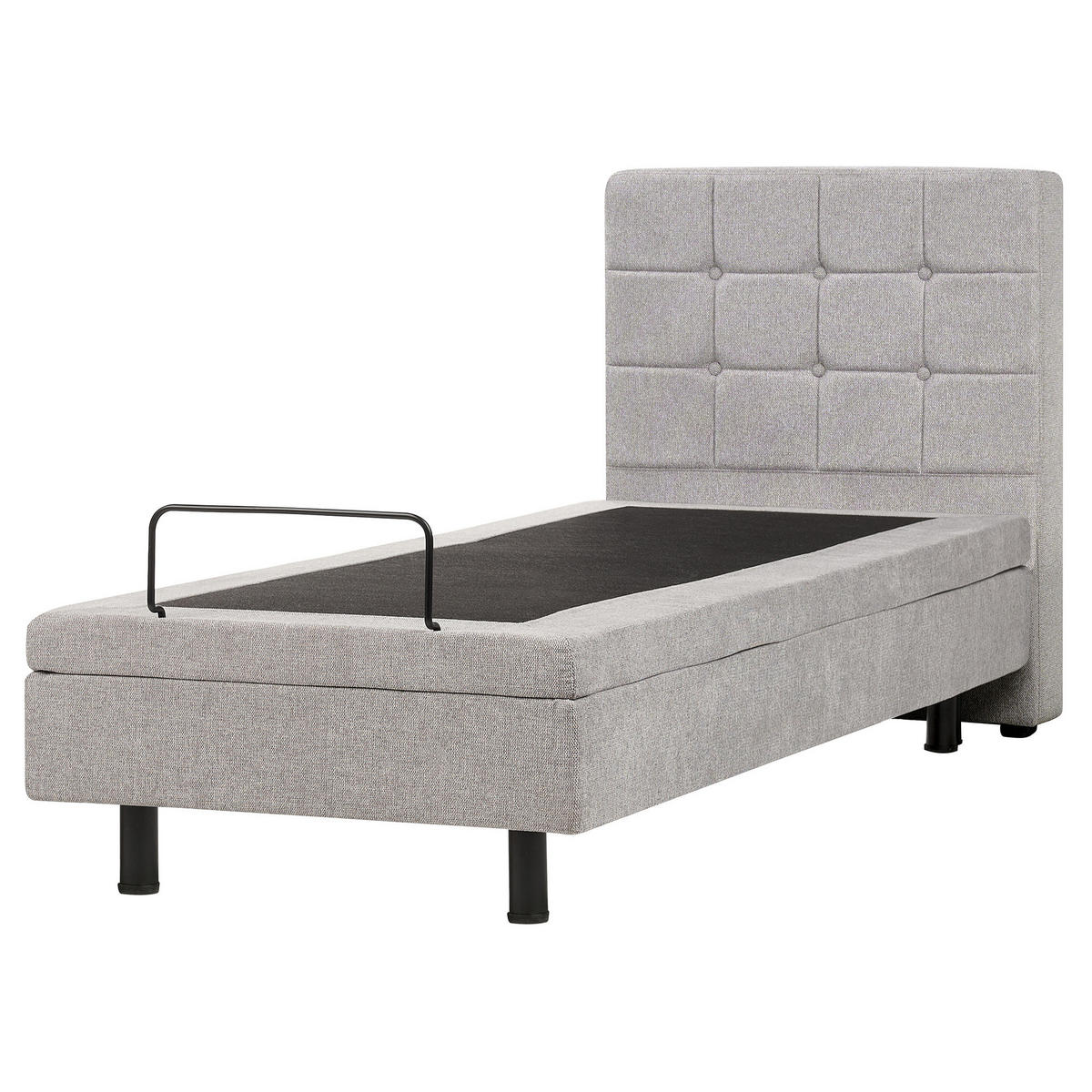 POLSTERBETT verstellbar 80/200 cm Grau Duke - Hellgrau, Textil (80/200cm) - Beliani