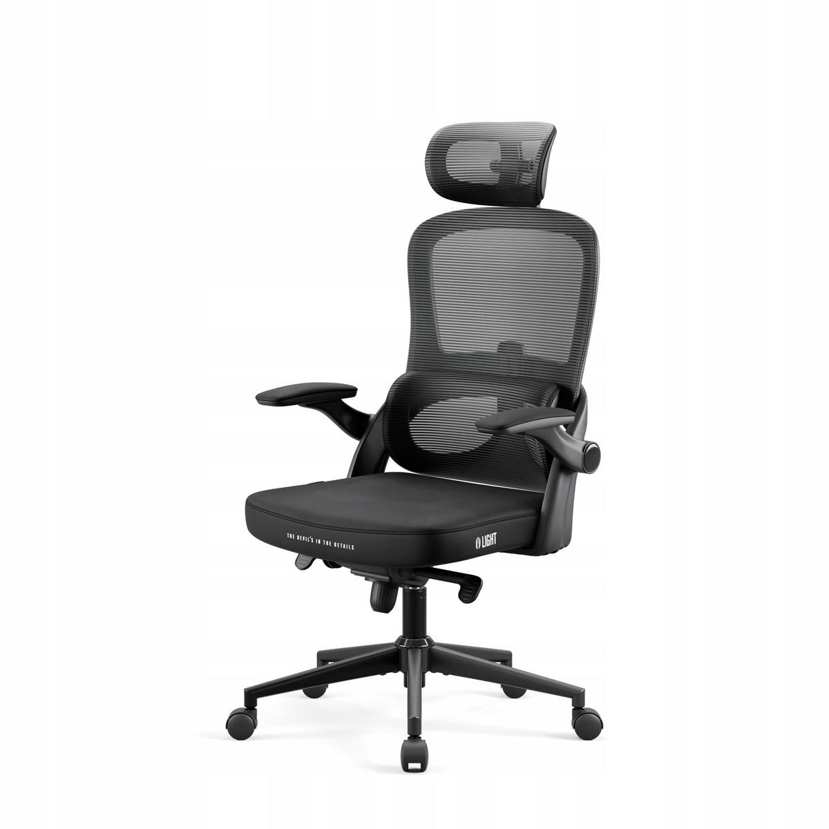 BÜROSTUHL V-LIGHT - Schwarz, Textil (70/102/48cm) - Diablo Chairs