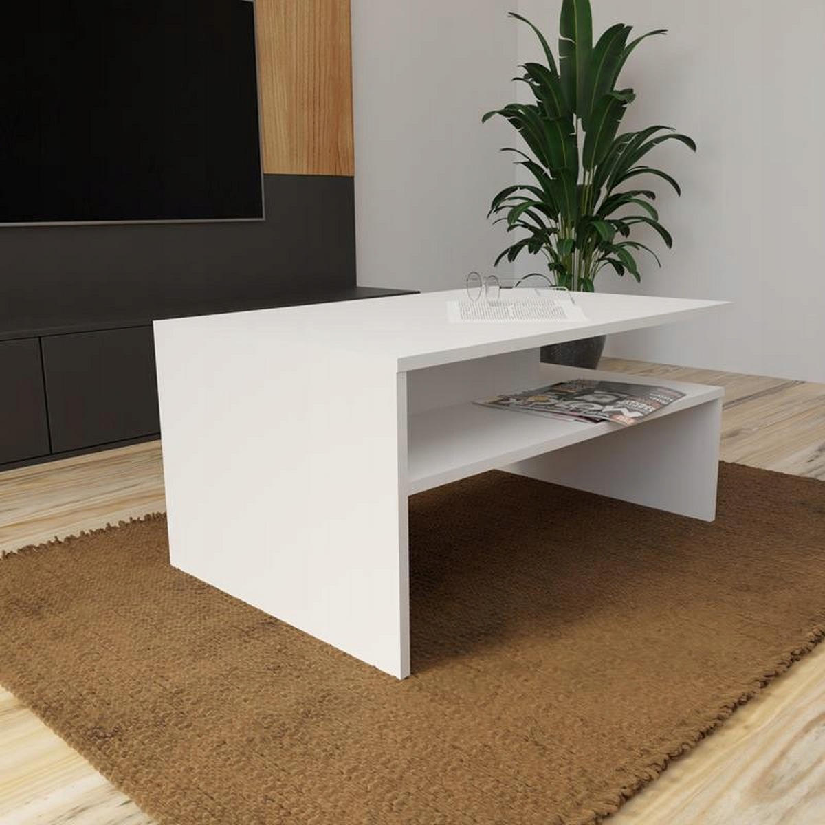 COUCHTISCH BOSTON EX3 Weiß 90/60/45 cm - Weiß, Holzwerkstoff (60/90/45cm) - Matkam Möbel