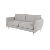 3-SITZER-SOFA Elou Silber Microfaser - Chromfarben/Silberfarben, Holz/Textil (203/87/92cm) - S-Style Möbel