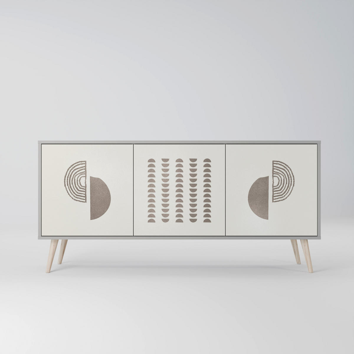 SIDEBOARD HARMONY ESSENCE, Eicheneffekt, 164,5x42x77,5 cm, 3 Türen - Eichefarben/Buchefarben, Holzwerkstoff/Buchenholz (164.5/77.5/42cm) - SpaceRebels