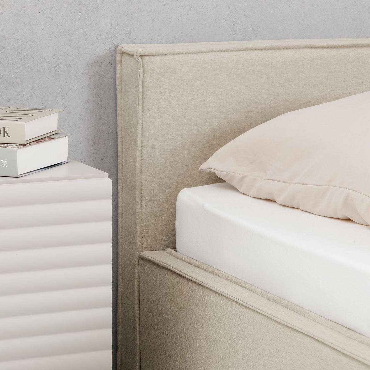 POLSTERBETT PESARO 140X200 CM - Beige, Textil (140/200cm) - IDIMEX