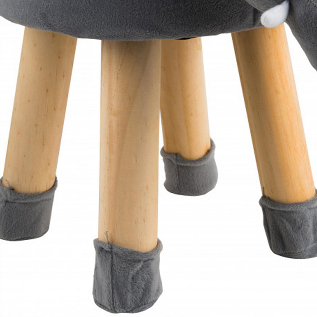 KINDERHOCKER Elefant, Grau - Grau, Holz/Textil (21/29/41cm) - dasmöbelwerk
