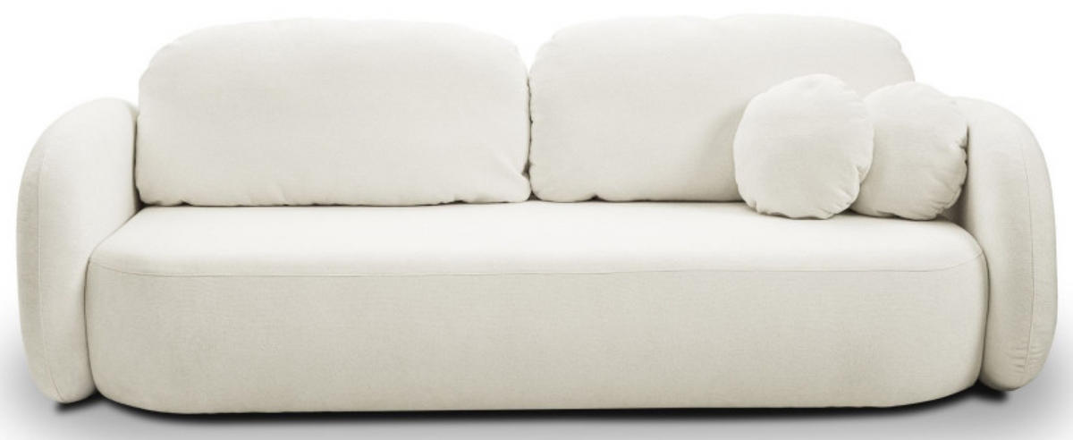 SITZSOFA 60-Cremé LIO Mit Schlaffunktion Stoff SICURO - Weiß, Textil (238/86.5/101cm) - Sepro Meble