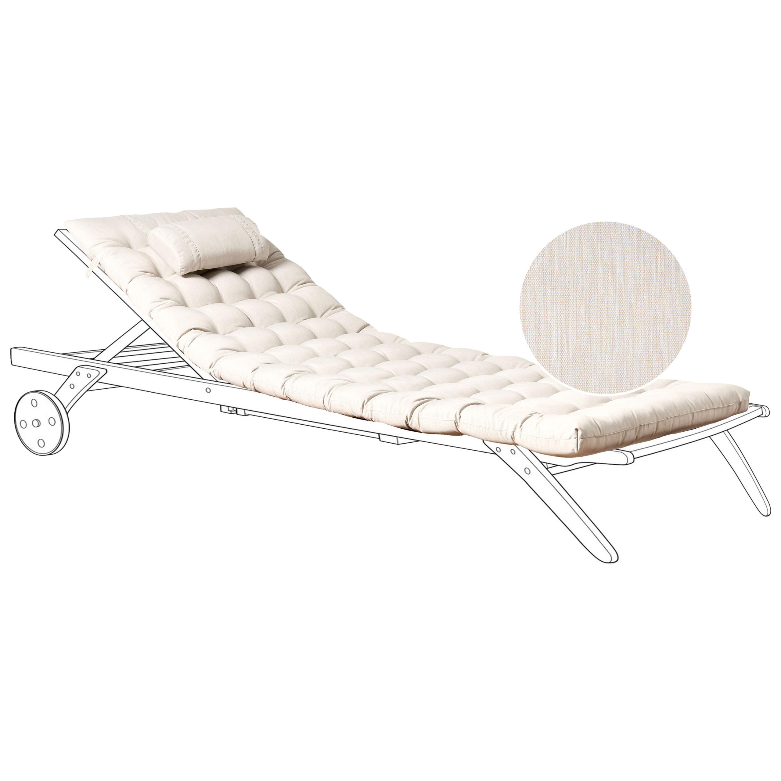 Beliani POLSTROVÁNÍ na lehátko Světle béžové 56/192 cm Cesana Premium