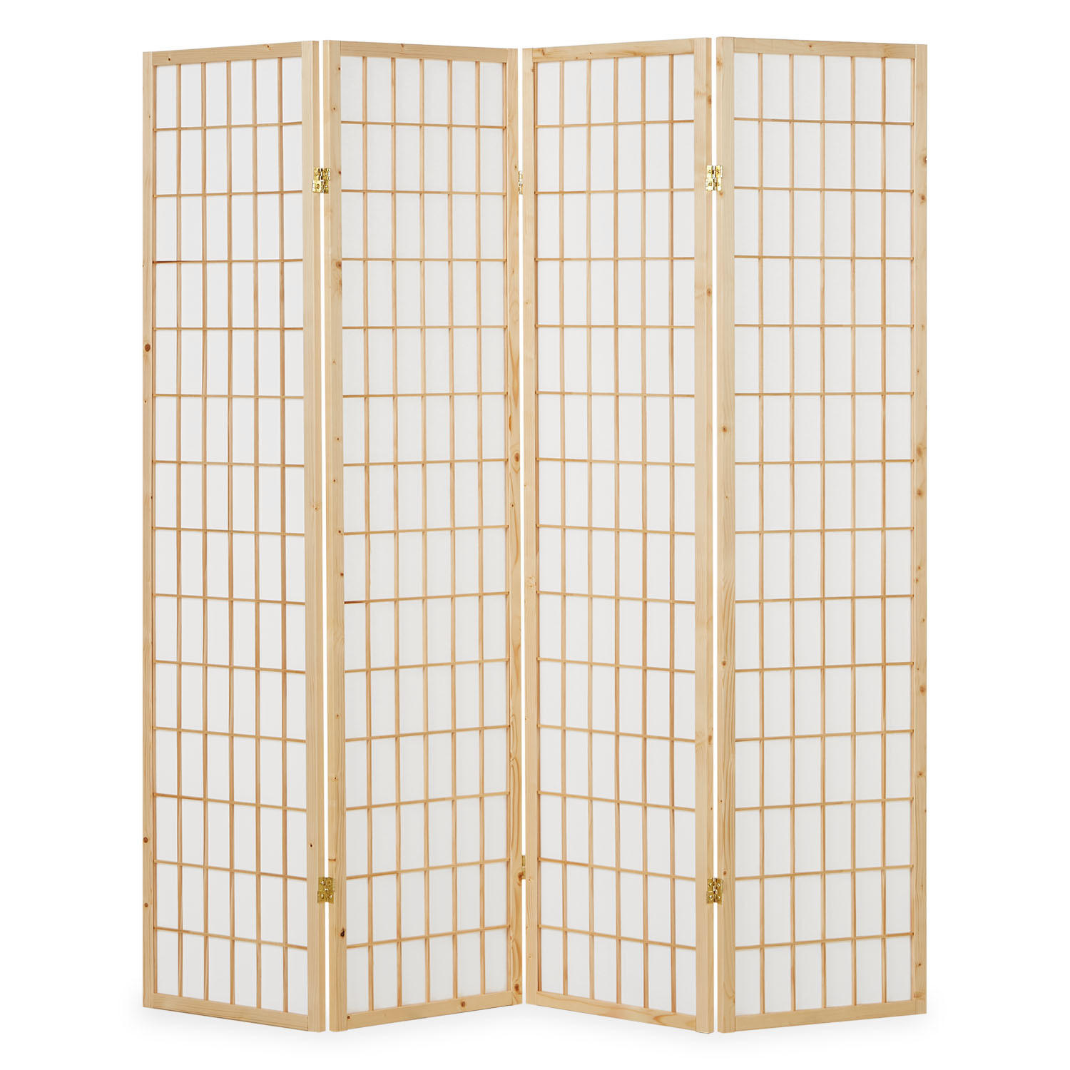 PARAVENT 4-tlg. 176/175 cm Braun Shoji - Braun, Holz (176/175/2cm) - Homestyle4u