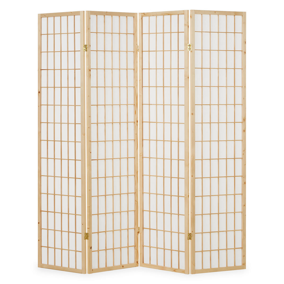 PARAVENT 4-tlg. 176/175 cm Braun Shoji - Braun, Holz (176/175/2cm) - Homestyle4u