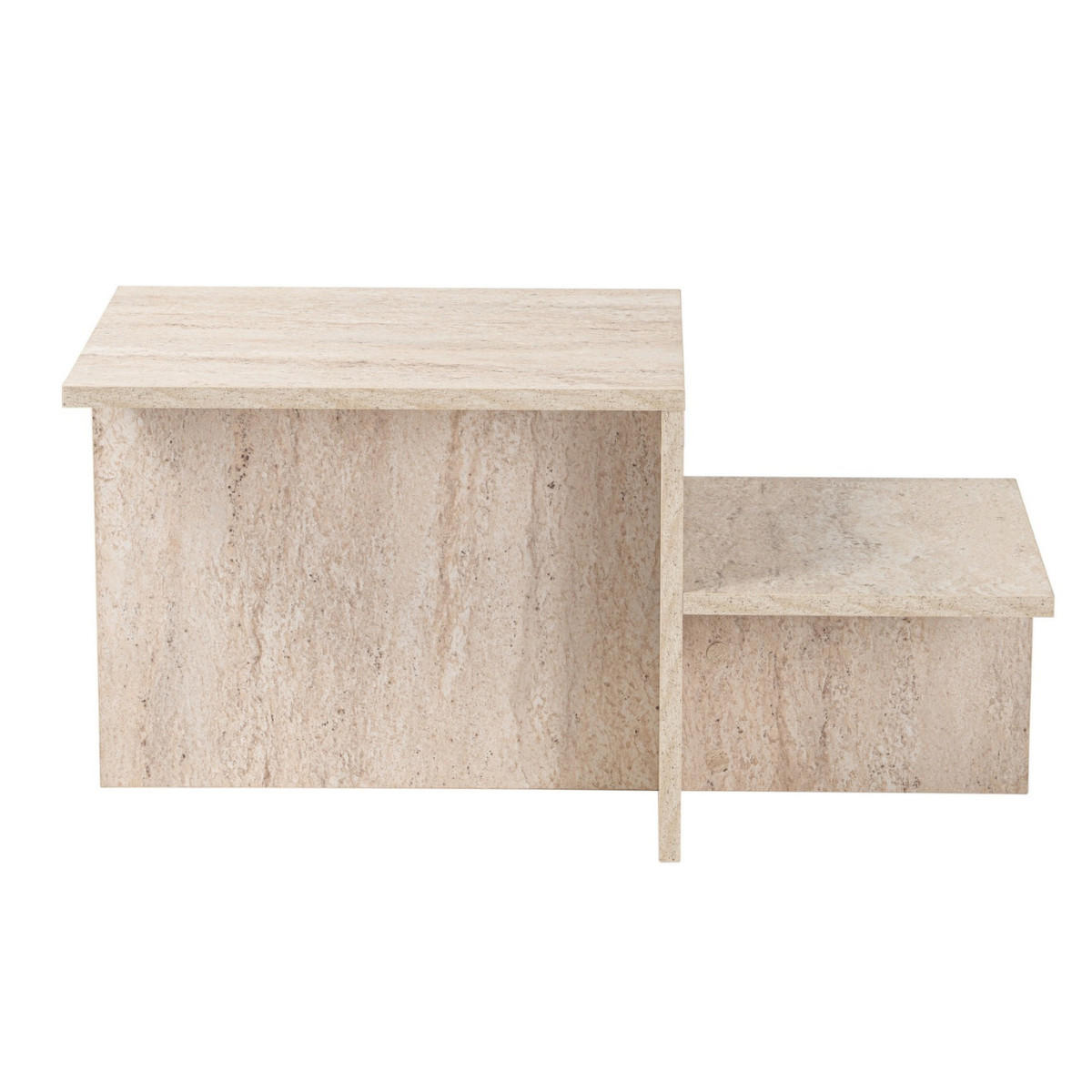 COUCHTISCH mit 2 Ebenen - harmony 77/40/40 cm - Sandfarben, Holzwerkstoff (77/40/40cm) - Calicosy