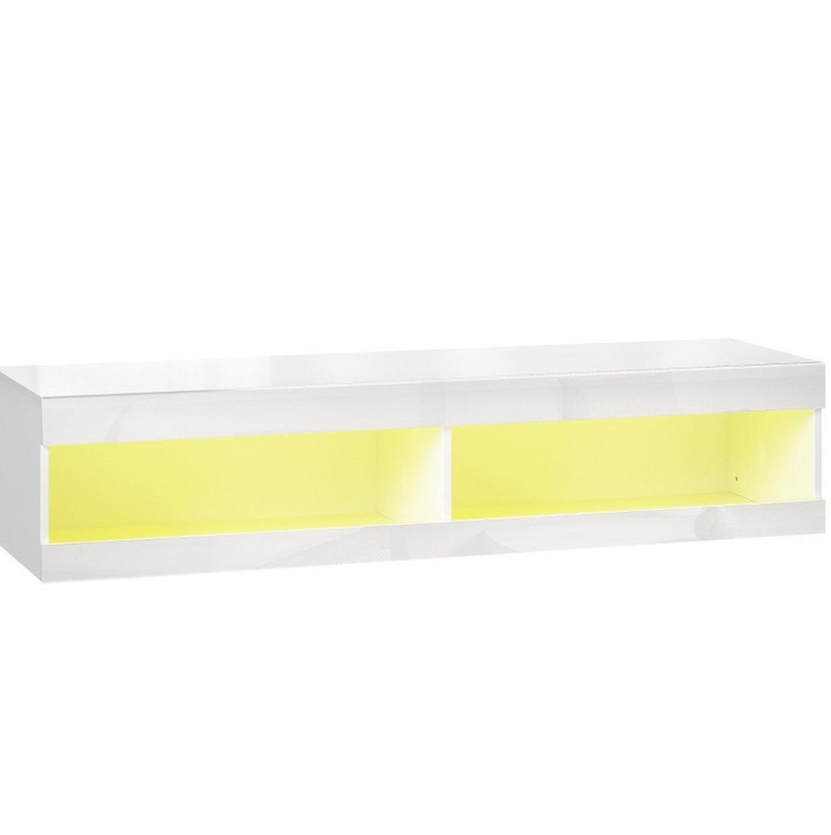 LOWBOARD 140/40/30 cm Hochglanz-Weiß aus Holz mit LED-Beleuchtung - Weiß, Holzwerkstoff (40/30/140cm) - OKMYHOME