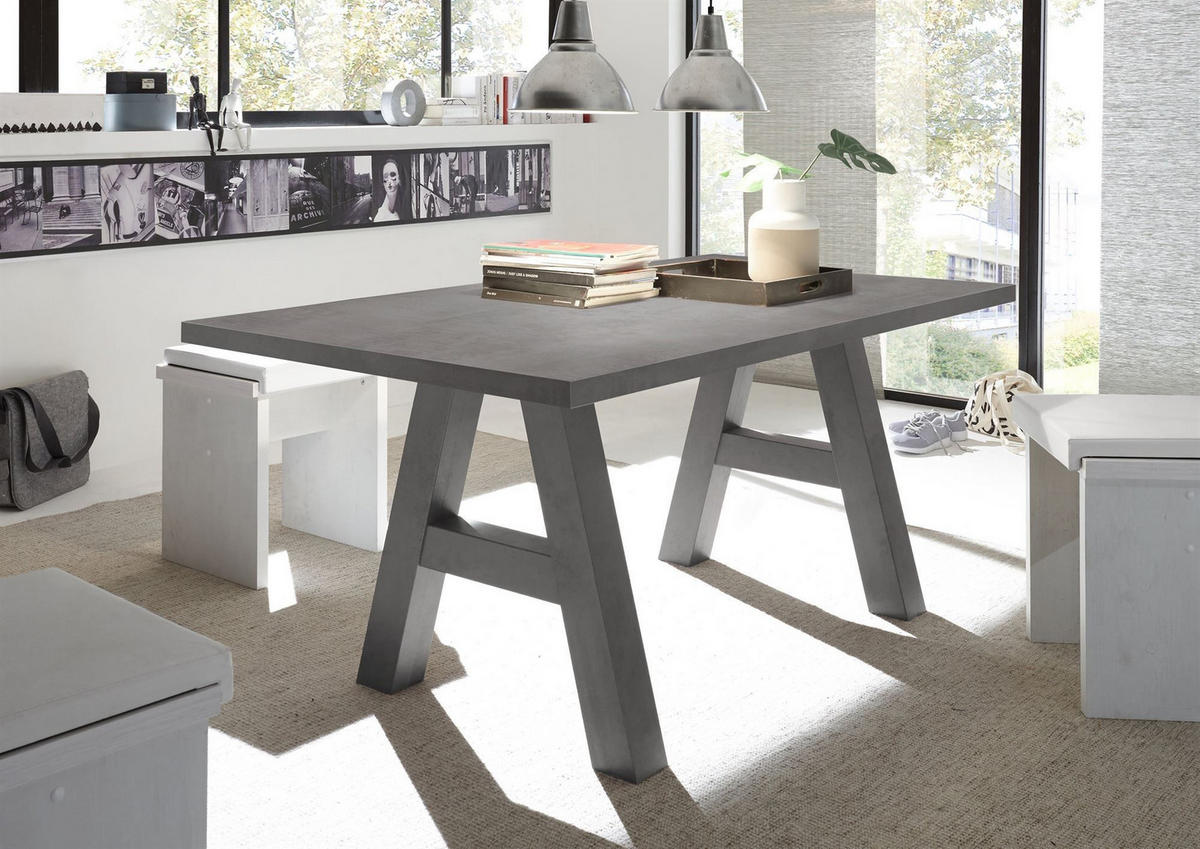 ESSZIMMERTISCH Elia 4 160 x 90 x 75 Esstisch Graphit - Grau, Holz (160/90/75cm) - 58aufmkessel