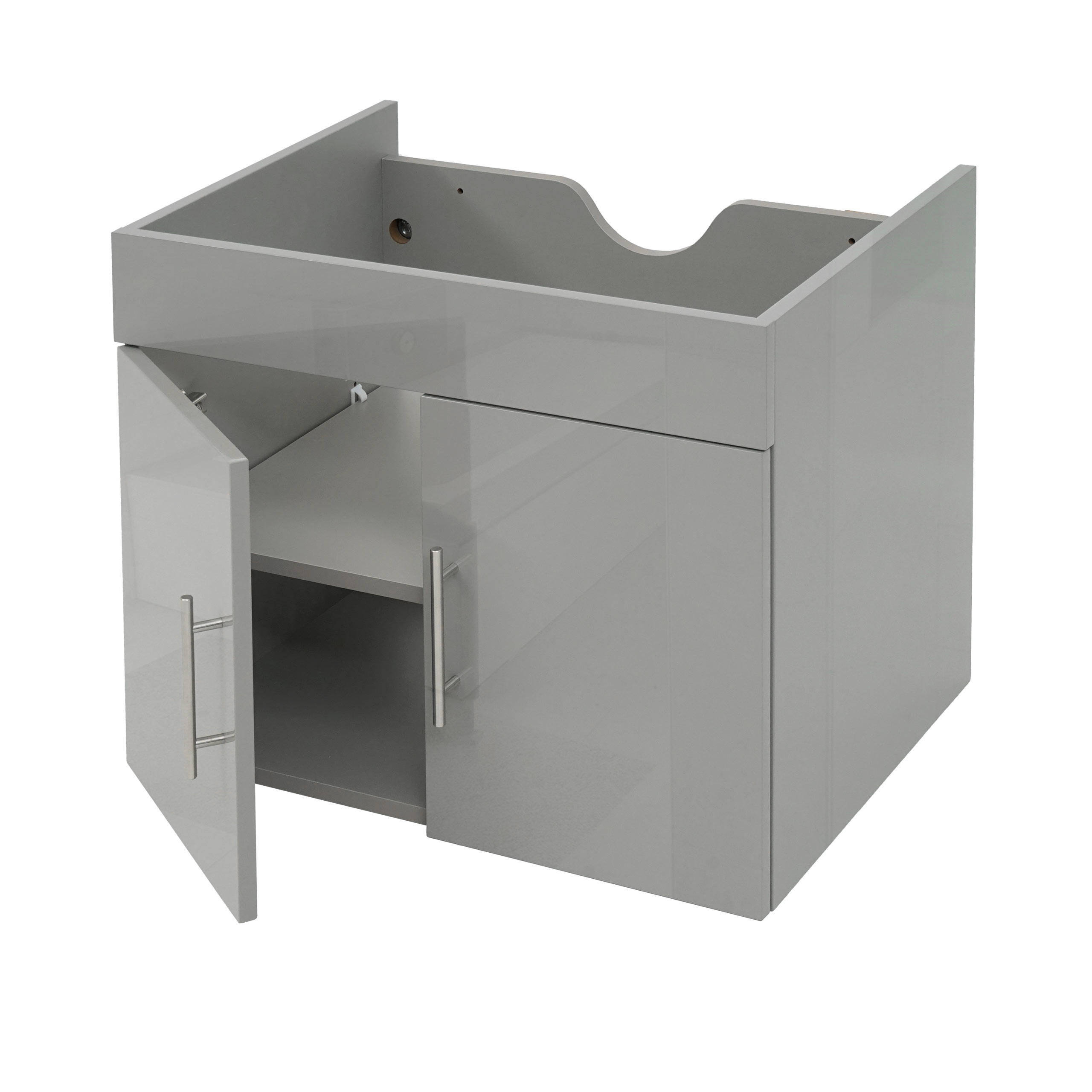 WASCHBECKENUNTERSCHRANK Grau - Grau, Holzwerkstoff (59/48/46cm) - MCW
