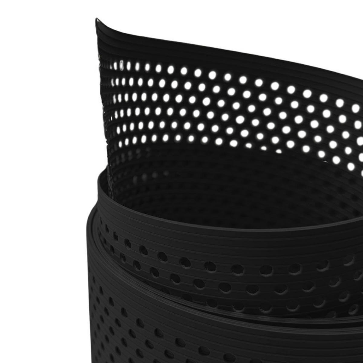 SICHTSCHUTZSTREIFEN Rille Gelocht 20 Prozent PP Streifen Schwarz 2,55m - Schwarz, Kunststoff (255/19cm) - ZAUN|ZU