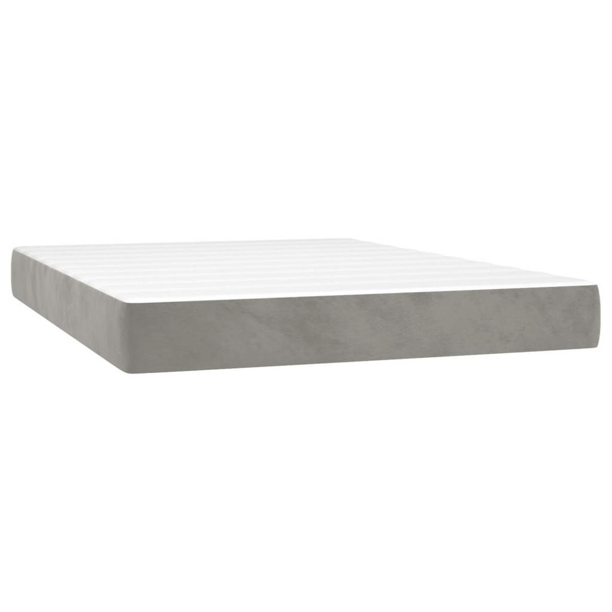 BOXSPRINGBETT 140/200 Cm Grau Samt - Grau, Textil (144/203cm) - vidaXL