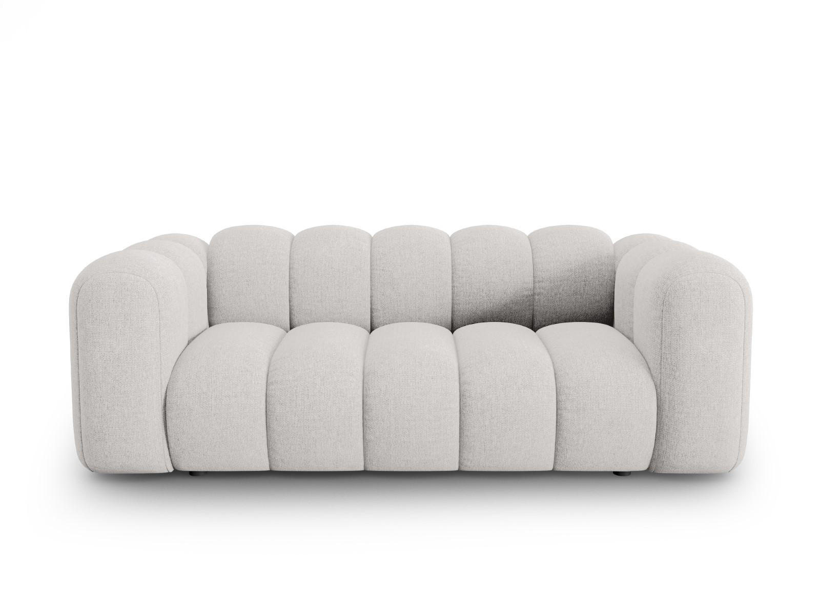 SOFA Lupine aus Chenille-Stoff hellgrau 2 Sitzplätze - Hellgrau, Textil (95/70/200cm) - Micadoni