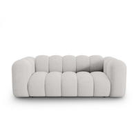 SOFA Lupine aus Chenille-Stoff hellgrau 2 Sitzplätze - Hellgrau, Textil (95/70/200cm) - Micadoni