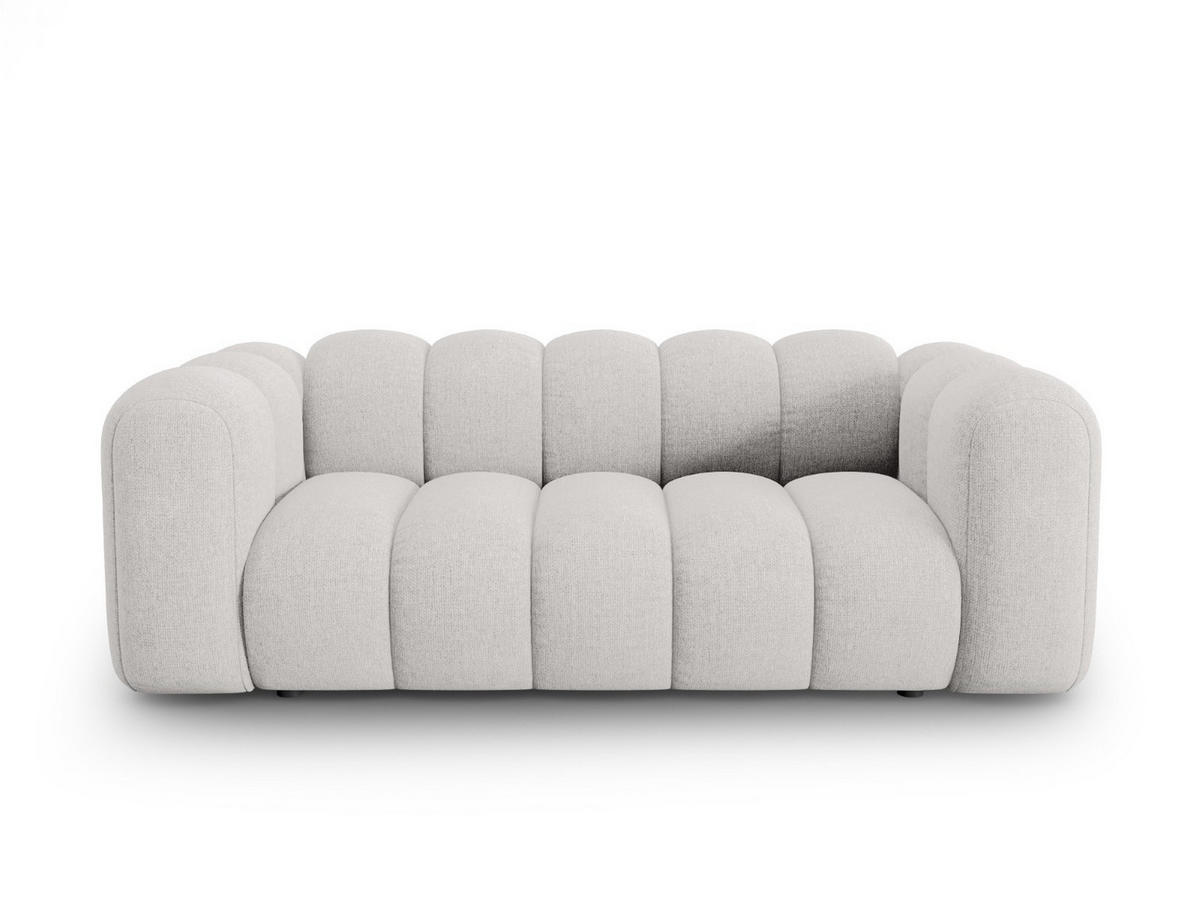 SOFA Lupine aus Chenille-Stoff hellgrau 2 Sitzplätze - Hellgrau, Textil (95/70/200cm) - Micadoni
