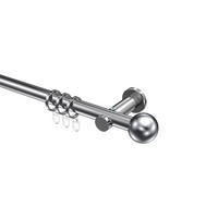 GARDINENSTANGEN-SET Platon Luino 420 cm (geteilt in 3 x 140 cm), 1-läufig, 20 mm Ø Chrom - Chromfarben, Metall (420cm) - INTERDECO