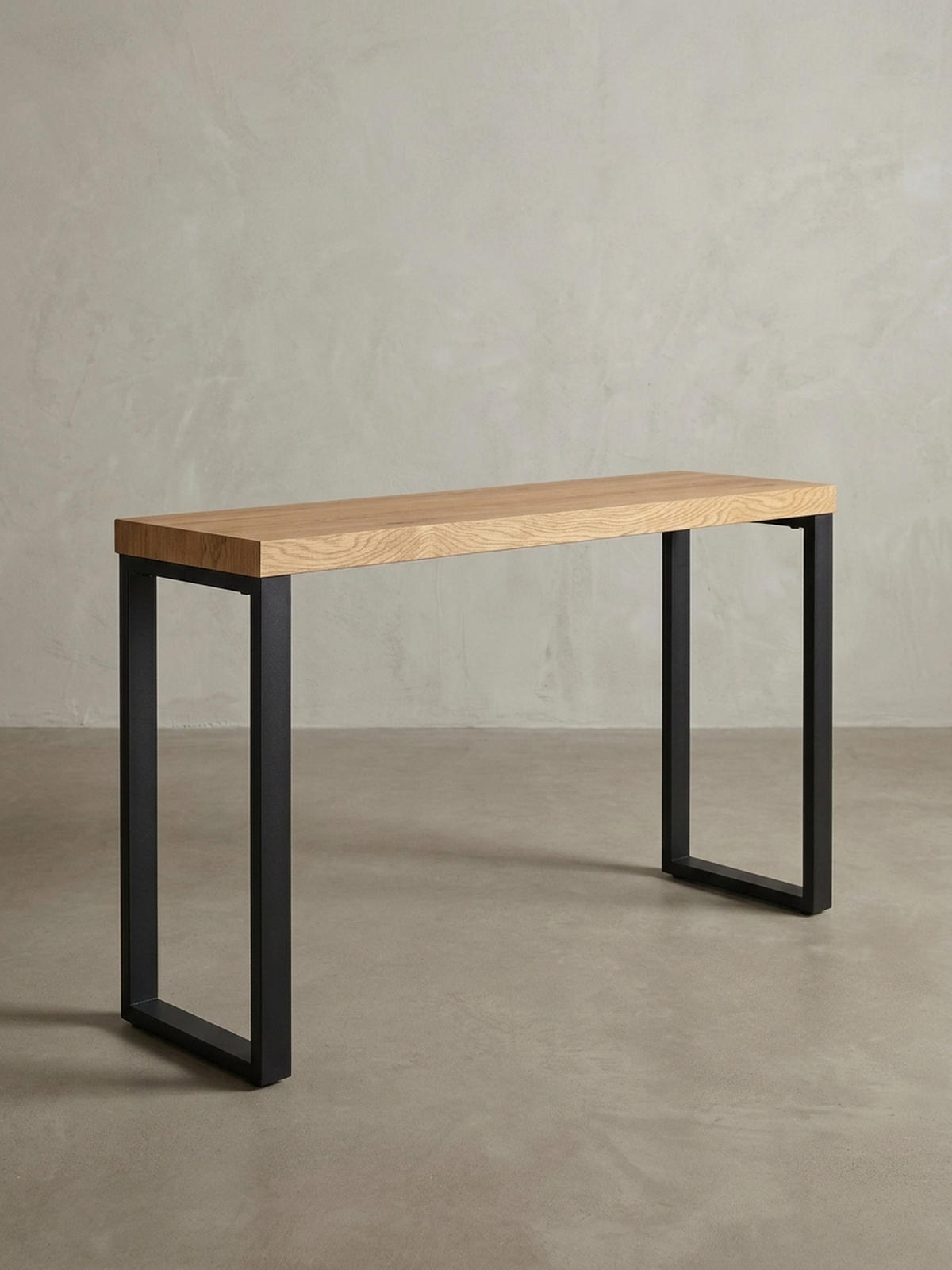 KONSOLENTISCH – Eicheoptik, große Ablagefläche, modern - Schwarz/Braun, Holz/Metall (39/120/76cm) - KADIMA DESIGN