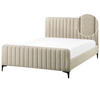 POLSTERBETT mit Lattenrost 140x200 cm Beige Lunan - Beige, Textil (140/200cm) - Beliani