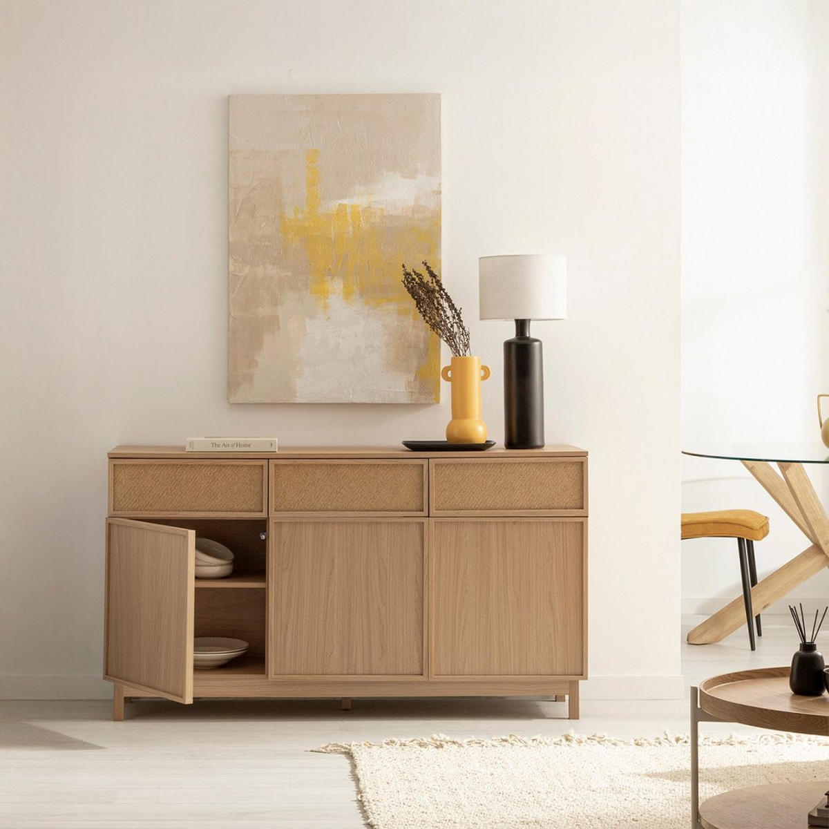 ANRICHTE NIEDRIGE Bora Natürlich 150 cm x 82,5 cm - Naturfarben, Holzwerkstoff (150/82/40cm) - Klast Home