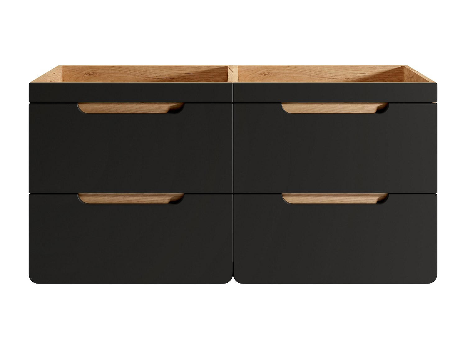 WASCHBECKENUNTERSCHRANK - 120 cm x 46 cm - Holz, Platte - Anthrazitgrau, Naturfarben Hell - ARUBA - Anthrazit/Naturfarben, Holz (120/59/46cm) - Vente-Unique
