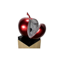 SKULPTUR Rot 51/54 cm - Rot/Silberfarben, Stein (11.2/54/40cm) - KUNSTLOFT