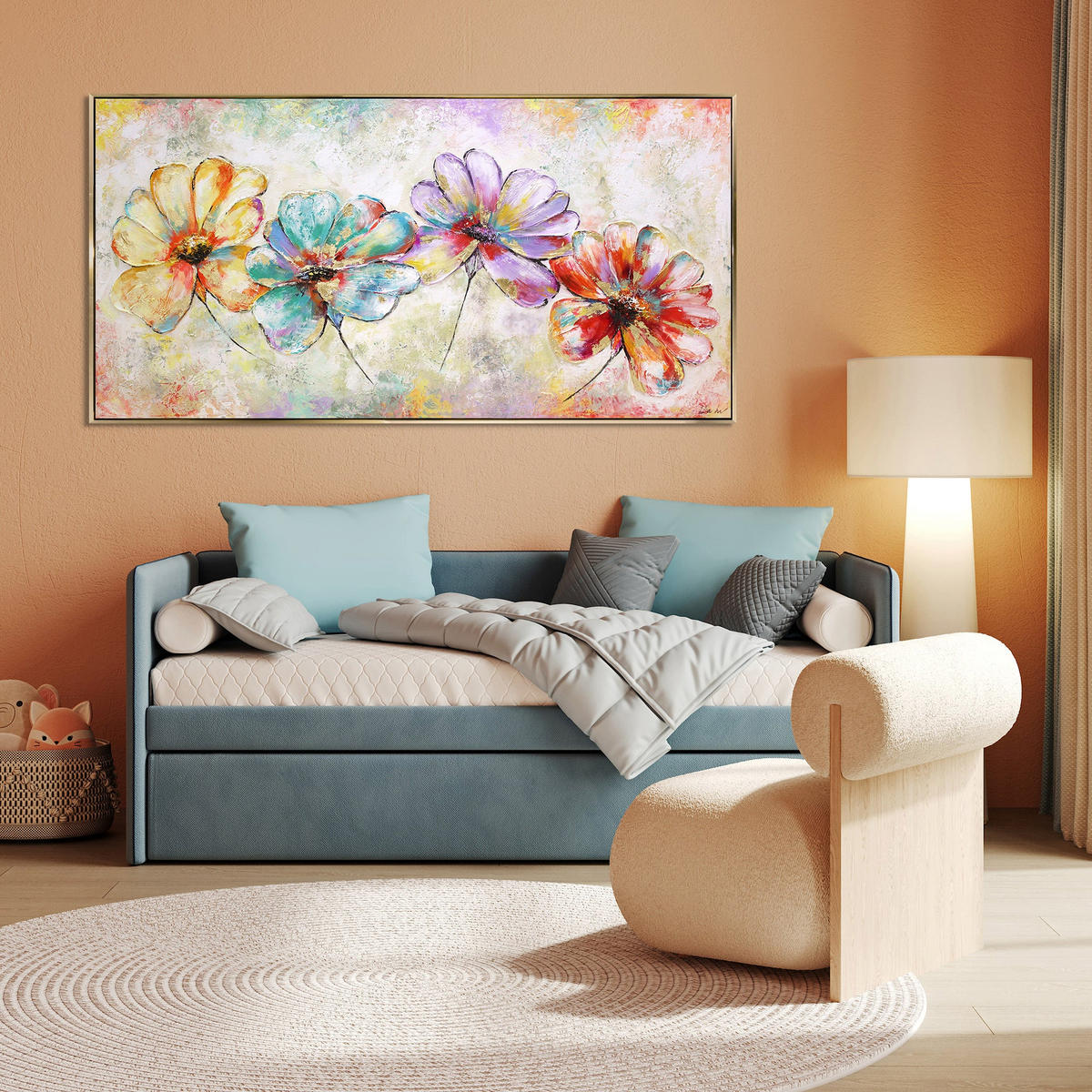 GEMÄLDE Sonnenaufgang Schattenfugenrahmen gold 100x50 cm - Goldfarben, Holz (100/50cm) - YS-art gallery