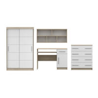 JUGENDZIMMER-SET TILL 06 PLUS 4-teilig in Eiche Sonoma / Weiß matt - Eichefarben/Weiß, Holzwerkstoff (410/200/61cm) - Deine Möbel 24