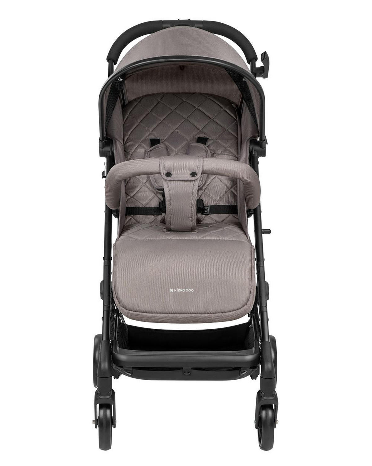 KINDERWAGEN Miley mit Fußsack beige-schwarz Fußstütze verstellbar, klappbar, Korb - Beige, Metall (64/52/100cm) - Kikka boo