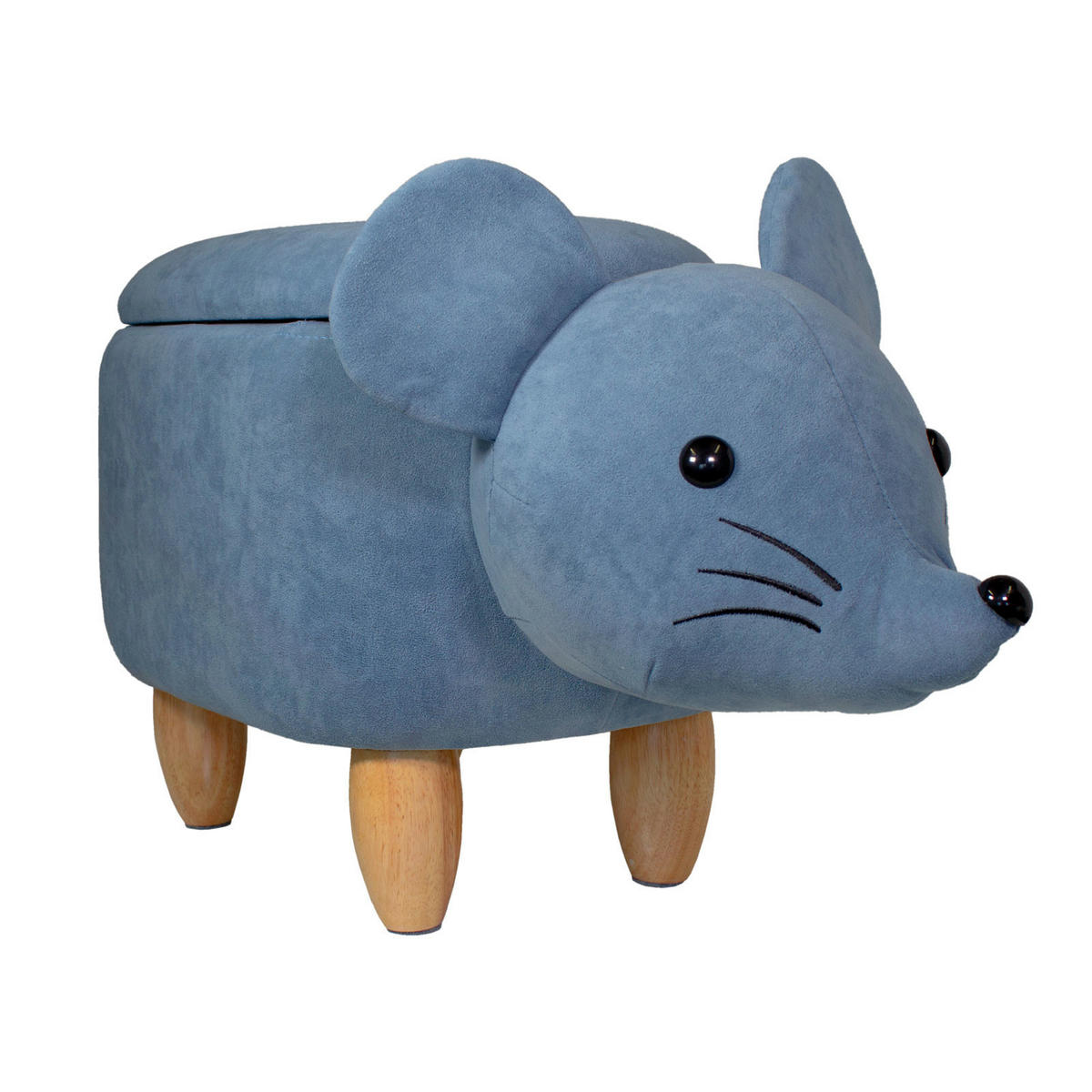 TIERHOCKER Maus Grau - Blau, Textil (32/37/68cm) - SVITA