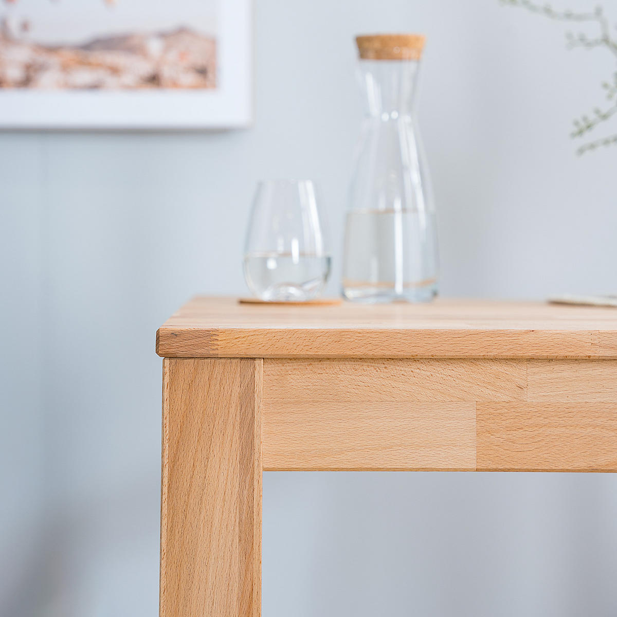 ESSTISCH rechteckig - Buche massiv - Buchefarben, Holz (80/80/75cm) - home24