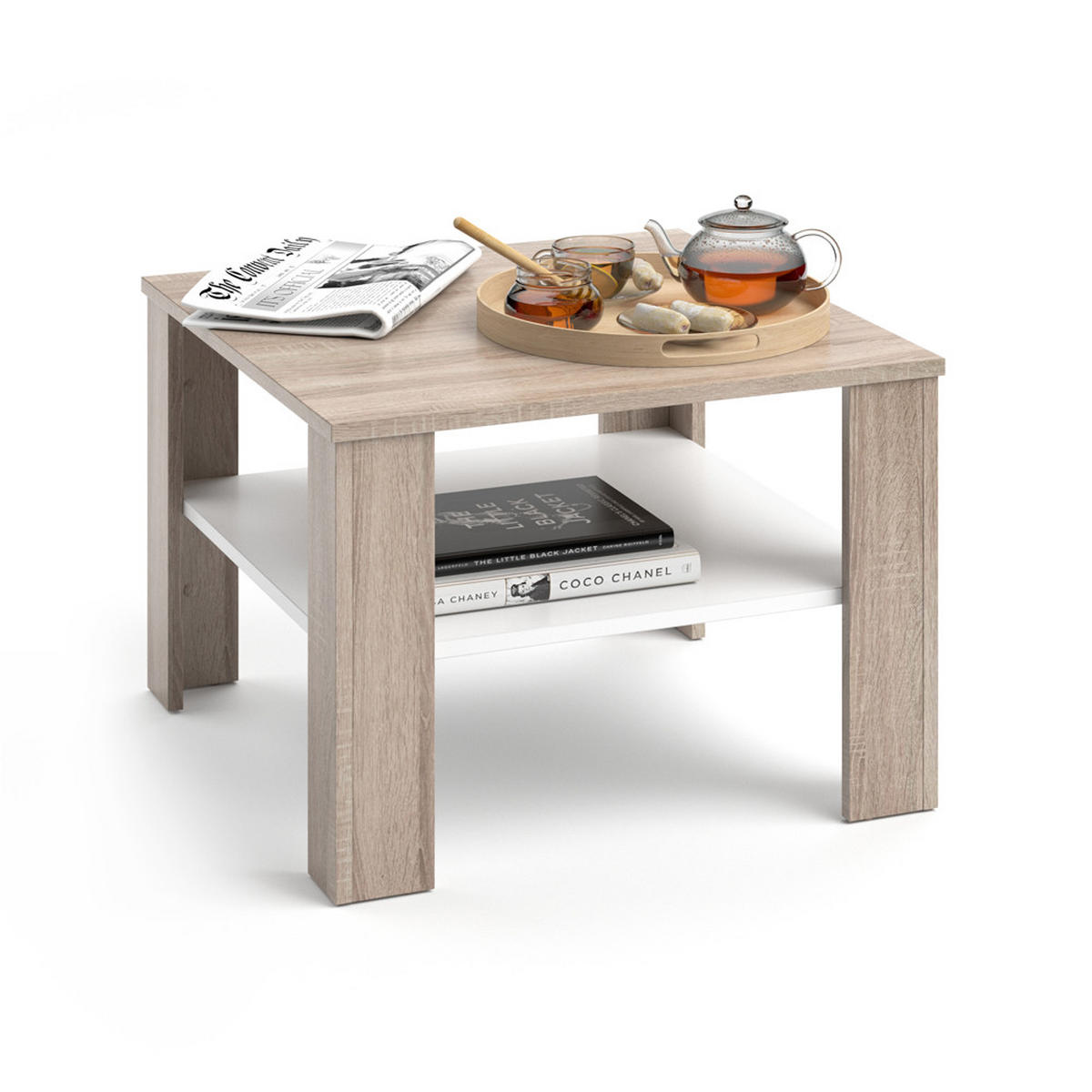 COUCHTISCH Homer Sonoma 60 x 60 cm - Sonoma Eiche, Holzwerkstoff (60/60/42cm) - Vicco
