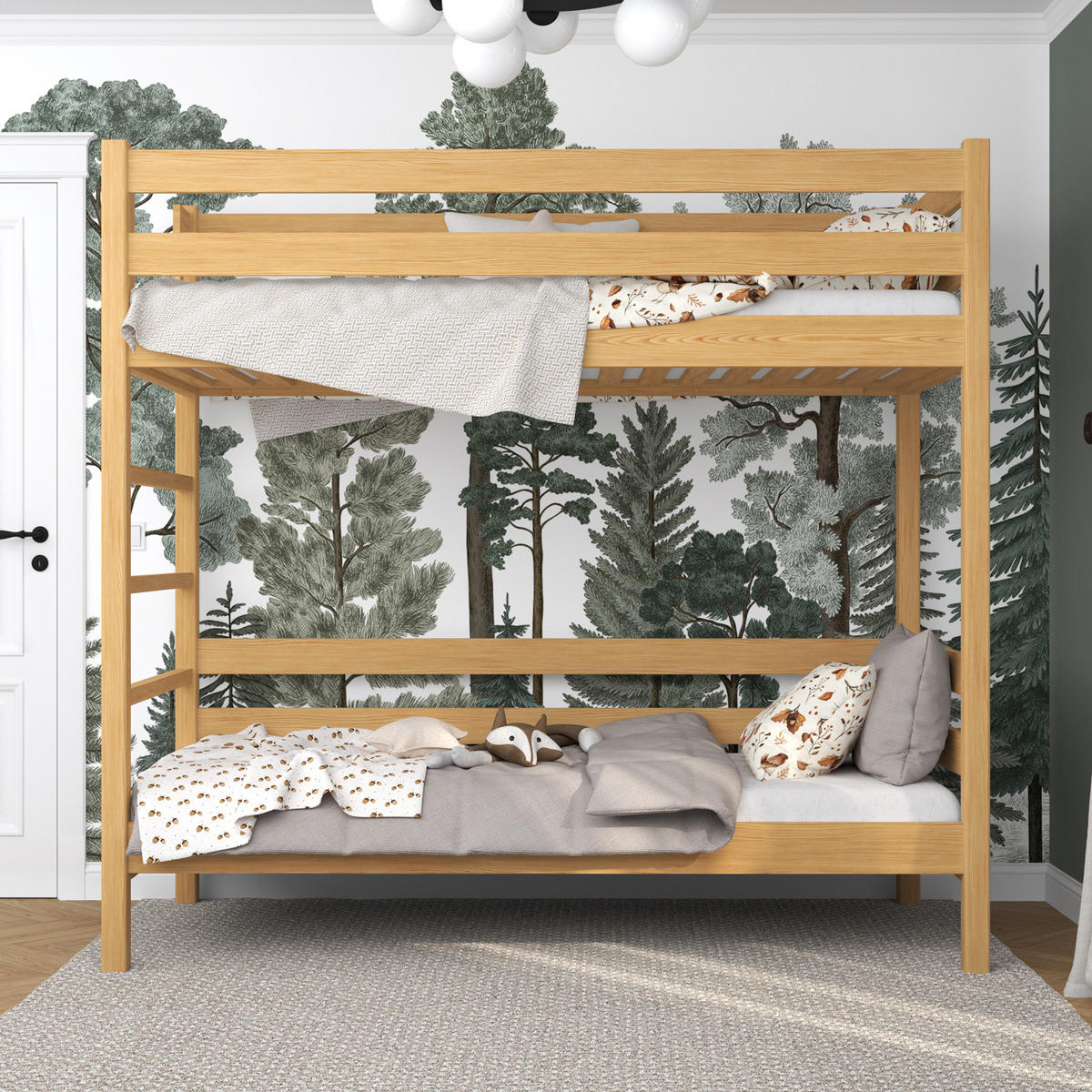 ETAGENBETT N03 Naturkiefer 80/190 - Hellbraun, Naturmaterialien/Holz (80/190cm) - N-Wood