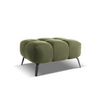 POUF Samt Stoff Grün - Schwarz/Olivgrün, Textil/Metall (78/41/60cm) - Makamii