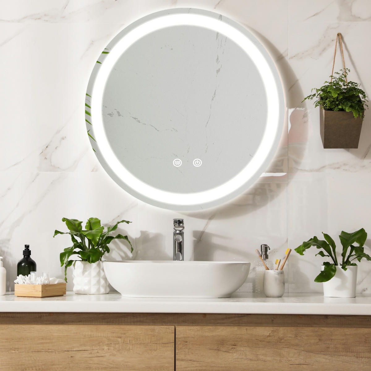 BADEZIMMERSPIEGEL Maratea - Silberfarben, Glas/Metall (60/60/3cm) - pro.tec