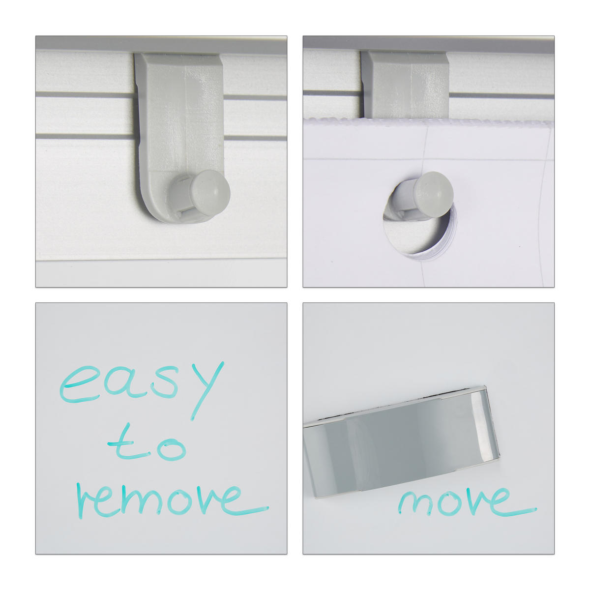 FLIPCHART Whiteboard - Weiß, Metall (80/175/75cm) - Relaxdays