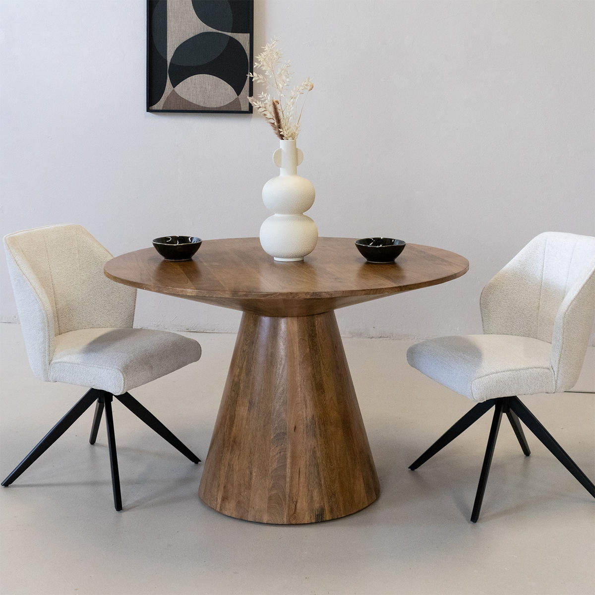 ESSTISCH rund aus Mangoholz 120cm, natürlich - Braun, Holz (120/120/76cm) - Giga Meubel