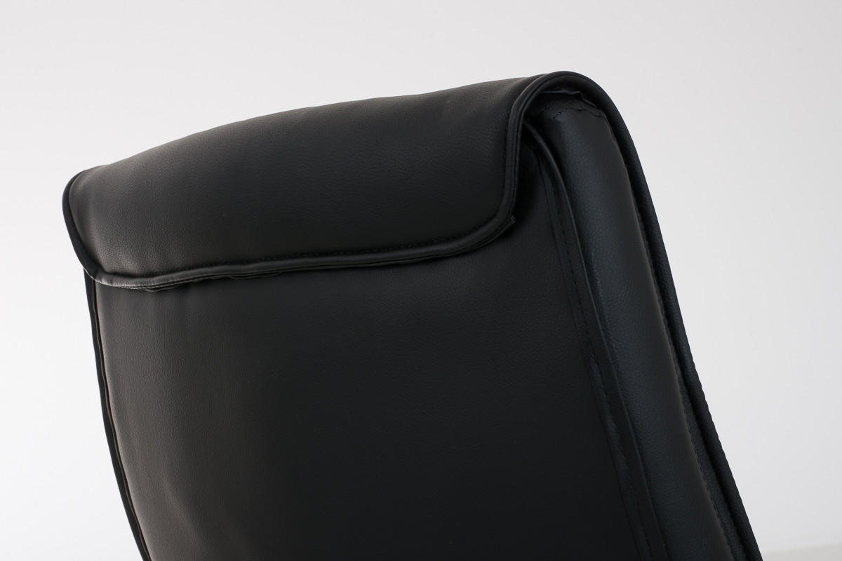 BESUCHERSTUHL KARO 105x49x60 cm Schwarz Kunstleder - Schwarz, Leder/Metall (49/105/60cm) - DELUKE