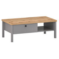 COUCHTISCH Melini schiefergrau / Eiche Delano hell 110 / 60 / 40 cm - Grau, Holz/Holzwerkstoff (60/110/40cm) - Feldmann-Wohnen