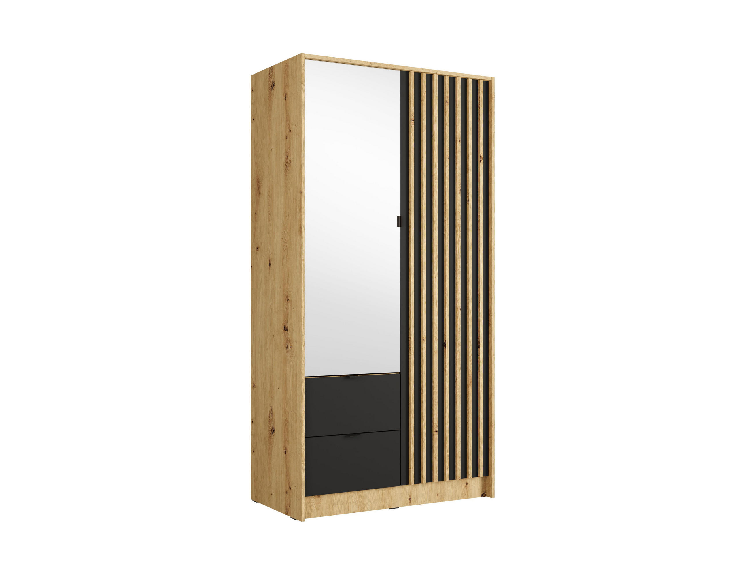KLEIDERSCHRANK KAVORA 15 - 101,7×200,5×54,5 cm mit 2 Türen & 2 Schubladen Artisan Eiche - Eiche Artisan, Holz/Holzwerkstoff (101.7/200.5/54.5cm) - Milaros Markt