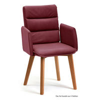 ARMLEHNSTUHL (6er-Set) Daritsa 52x92x60 Eiche geölt/Marsala - Eichefarben/Brombeere, Kunststoff (60/92/52cm) - 58aufmkessel