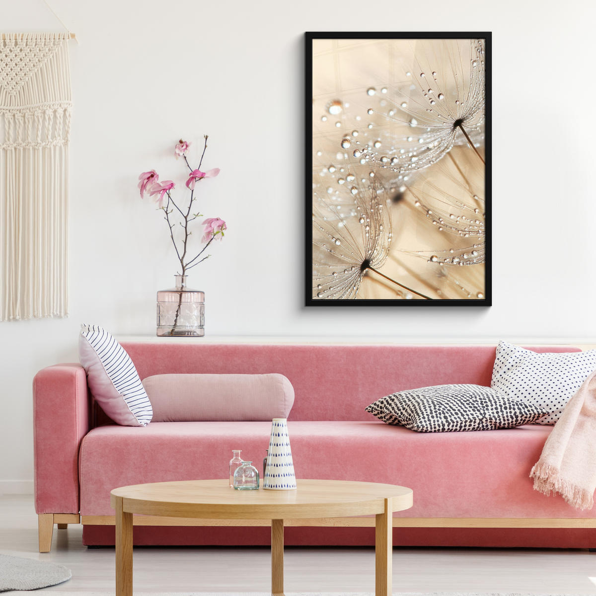 ZARÁMOVANÝ PLAGÁT Púpava - Abstraktné - Príroda - Béžová 60x90 cm - hnedá, papier (60/90cm) - MuchoWow