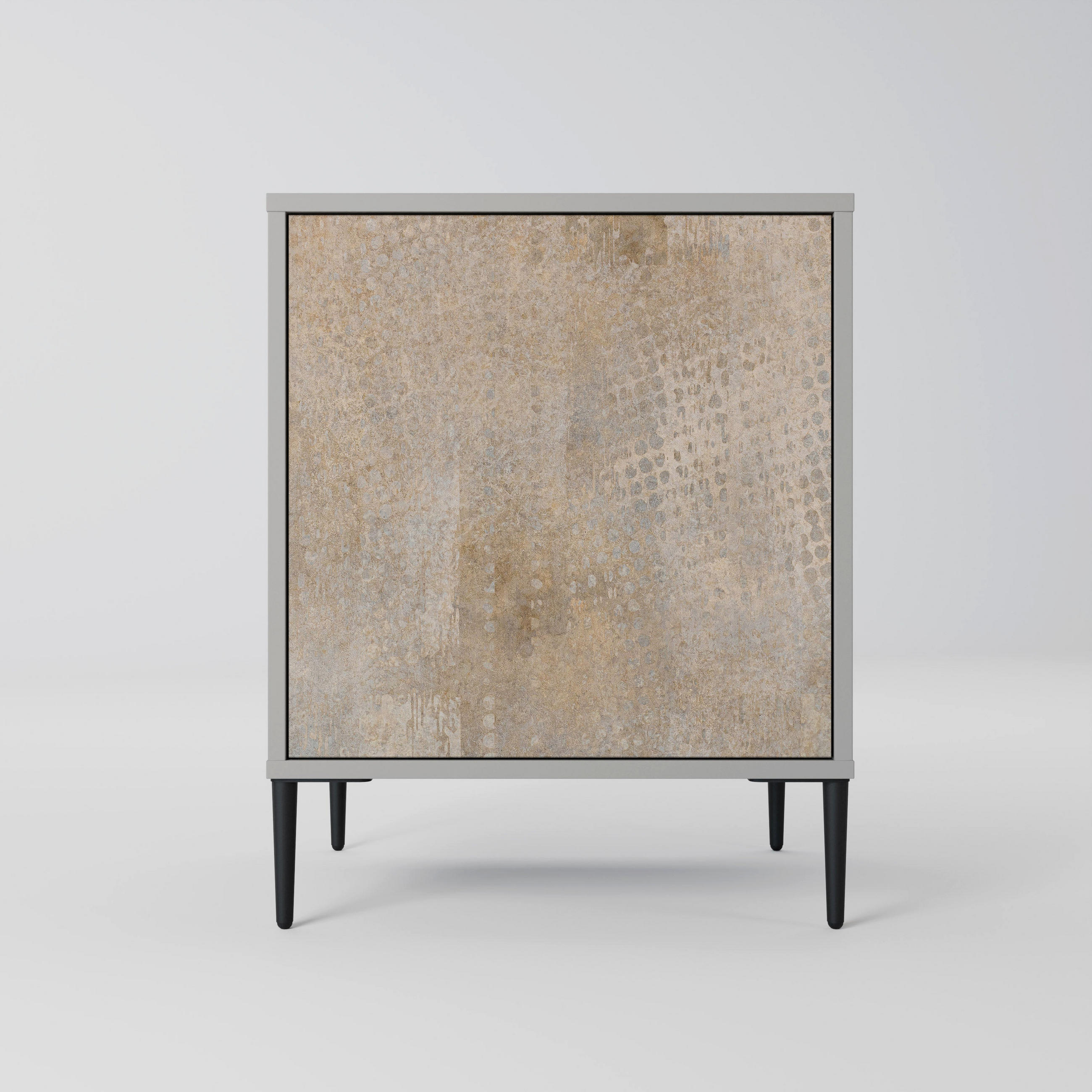 SIDEBOARD SCREEN ERROR, Grau, 57,5x42x72,5 cm, Schwarze Metallfüße - Multicolor/Schwarz, Holzwerkstoff/Metall (57.5/72.5/42cm) - SpaceRebels